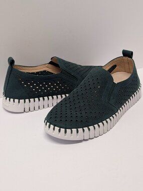 Ilse Jacobsen-Hornbaek Tulip Platform Slip-On in Beetle Green
